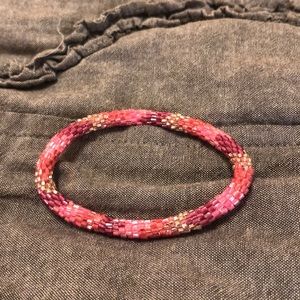 Pink beaded bracelet